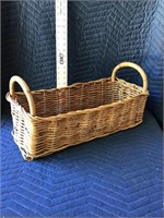 Rectangular Wicker Gathering Basket with Handles