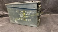 Military surplus steel ammo box, 12" x 7" x 4"