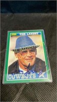 Score Tom Landry SIGNED 1989 card