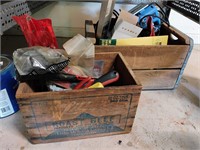 Vintage Wooden Boxes with Misc. Contents