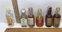 6 vintage mini Liquor bottles * Gold Medal I.W.