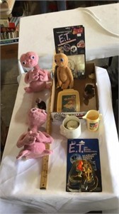E.T. Stuffed animals, cups and figurines