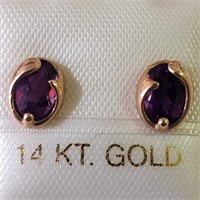 $360 14K  Amethyst Earrings