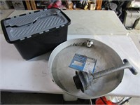 water heater drain pan & empty tote