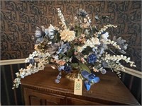 Brass Vase w/Silk Flowers