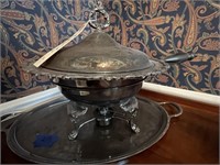 Oneida Silver Smiths Warming Tray on Stand