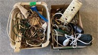 2 Boxes of extension Cords and Misc