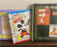 3 scrapbooks, Disney, muppets, etc