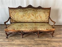 Antique French Tapestry Needlepoint Settee