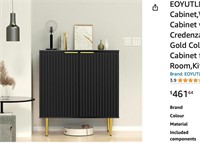 EOYUTLLY Black Storage Cabinet,Wood Sideboard