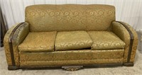(W) 
Floral Pattern Sofa with Carved Wooden