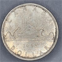 1965 Canada Silver Dollar Canoe Coin