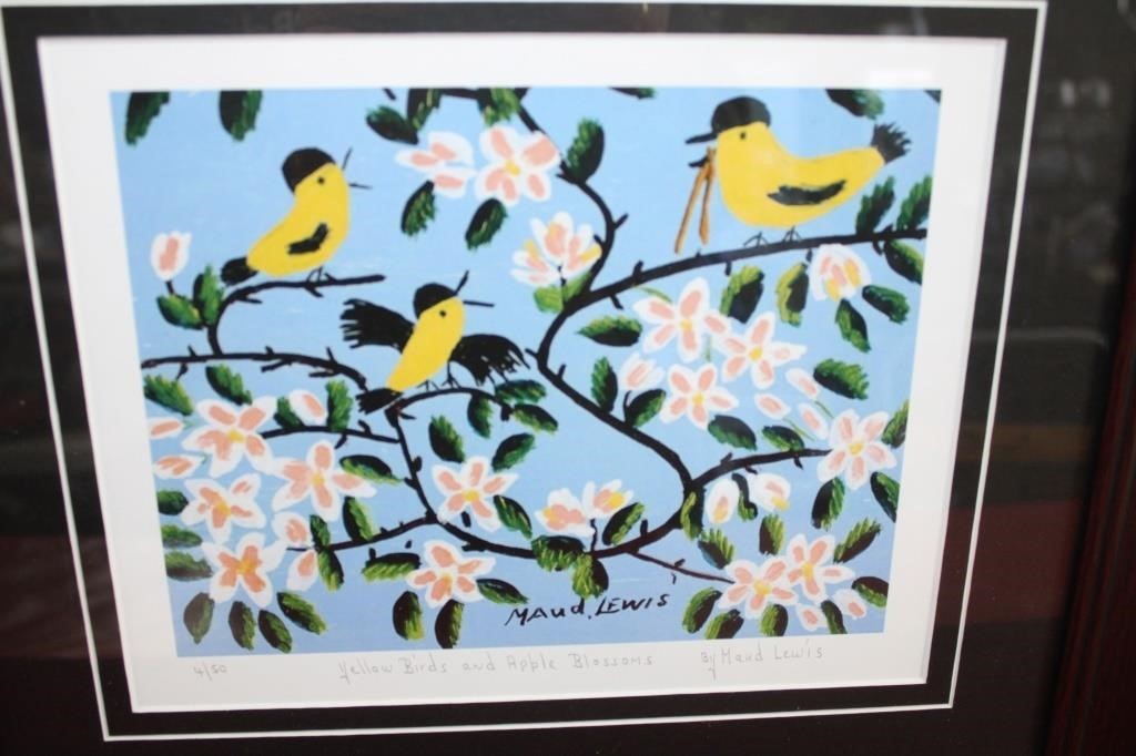 "Yellow Birds & Apple Blossoms/" Maud. Lewis Print