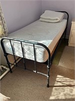 Cast Iron Single Bed Complete with Mattress (90