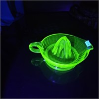 Large Green Uranium Glass Juicer Reamer