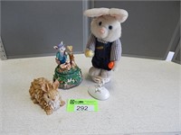 Rabbit décor; one is musical