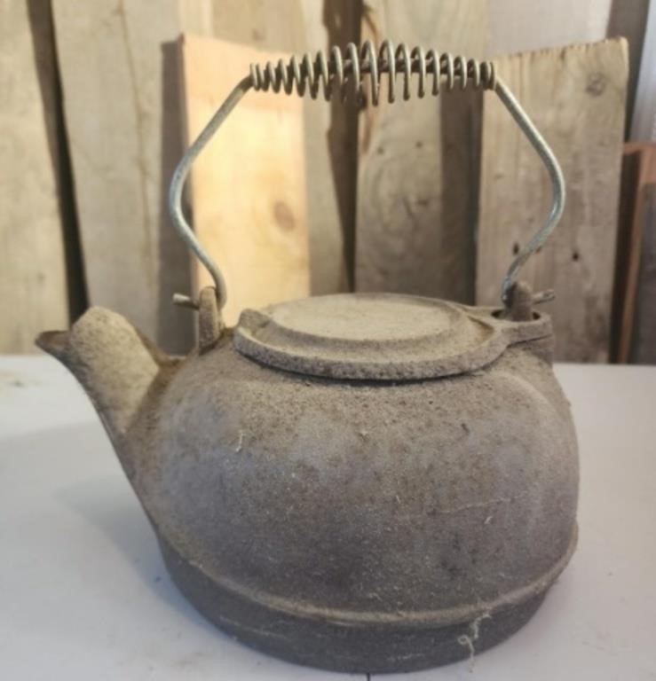 Antique cast iron tea kettle