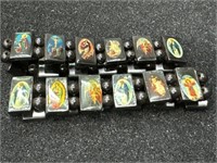 Religious Magnetic Hematite Rosary Beads Bracelets