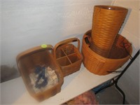 Longaberger baskets and stand