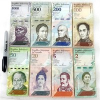 Série de 8 billets du VENEZUELA