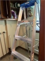 Werner Ladder and contents of cabinets in laundry