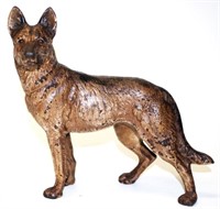 Vintage cold painted metal dog figure