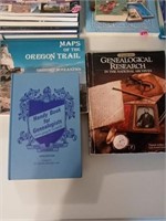 2 GENEALOGY BOOKS AND OREGON TRAIL BOOK