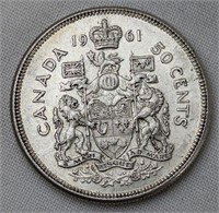 1961 CAD SILVER HALF DOLLAR