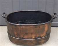 Large Vintage Hand Hammered Copper Tub