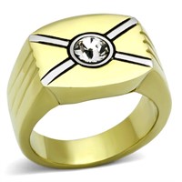 Round .46ct White Sapphire Cross Designer Ring