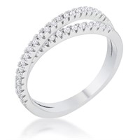 Chic .40ct White Sapphire Intertwined Ring