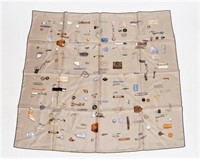 Hermes, "In the Pocket" Silk Scarf in Taupe