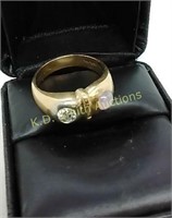 14KT Gold Moonstone & Diamond Ring (6.6 grams)