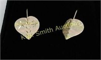 Pr 10KT Gold Heart Pierced Earrings (.7 grams)
