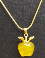 24" necklace with yellow apple pendant