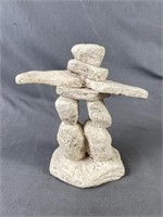 Inuit Stone Sculpture Inuksuk Artist Signed / Iglo