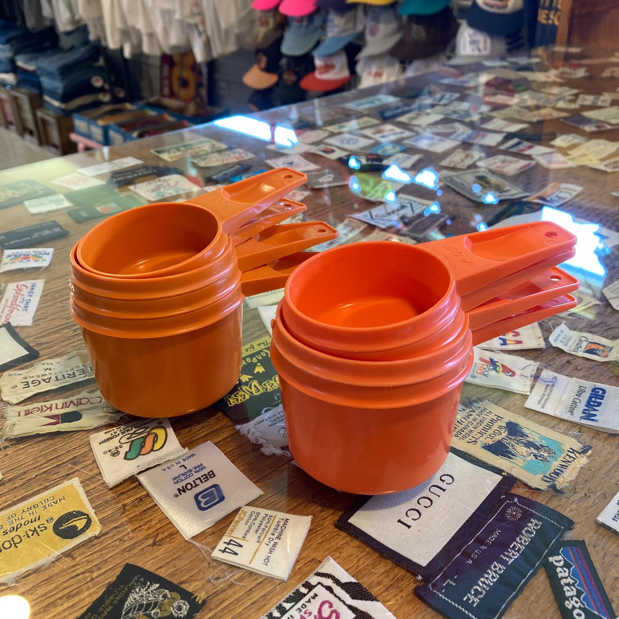 Lot of 2 Tupperware Measuring Cup Sets Orange