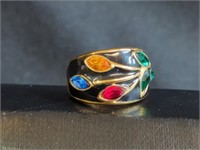 18 KT GOLD LADIES RING,  SIZE 6