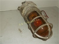 vintage factory light  amber lens