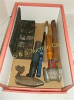 cotter keys, lead hammer, hammer handles