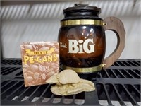 The BIG mug jar, armadillo statue, Dixie Pecans