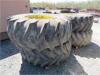 (4) Assorted 24.5-32 Tires and Rims for 60" Beds