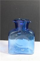 VTG. Blenko, Blue Glass Double Spout Water Bottle