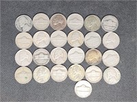 Lot of 25 Old Jefferson Nickels