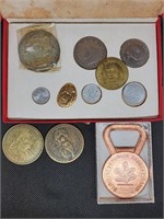 Lot of Misc. Foreign Coins & Tokens