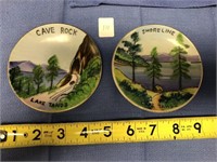 Two Lake Tahoe Plates 4” Cave Rock / Shore Line