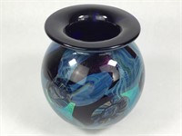 Heavy Signed Fused Glass Vase 2011 Eickholt