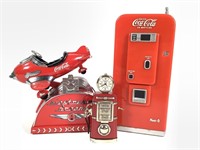 Coca-Cola Coke Radio, Bank + Gruen Gas Pump Clock