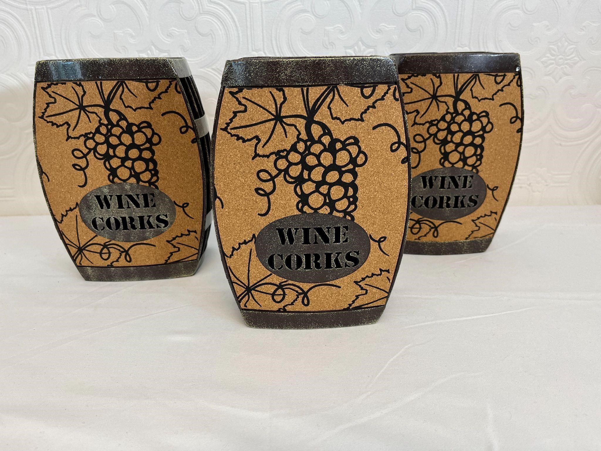 Set of 3 Wine Cork Storage Containers