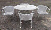 Round Metal Patio Table w/ 4 Chairs